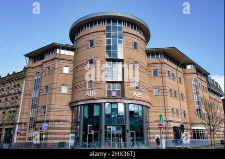 Belfast, UK- Feb 19, 2022: AIB in Belfast Northern Ireland. Stock Photo