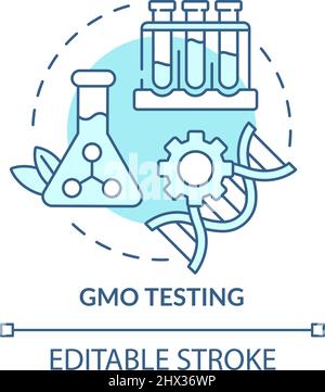 GMO testing turquoise concept icon Stock Vector