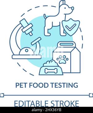 Pet food testing turquoise concept icon Stock Vector
