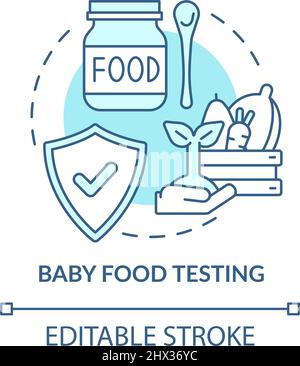 Baby food testing turquoise concept icon Stock Vector