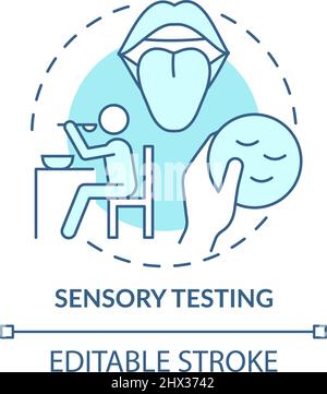 Sensory testing turquoise concept icon Stock Vector