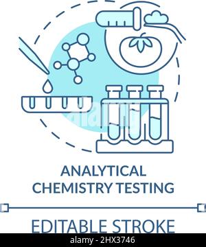 Analytical chemistry testing turquoise concept icon Stock Vector