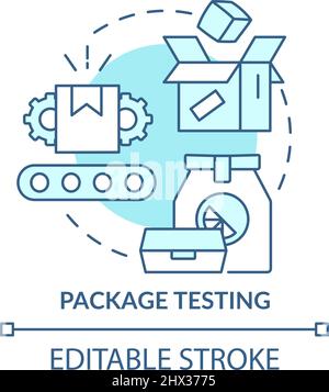 Package testing turquoise concept icon Stock Vector