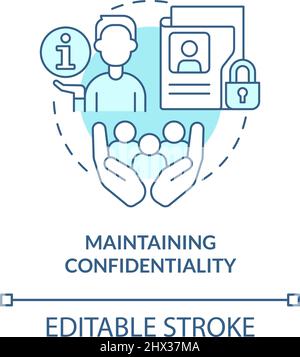 Maintaining confidentiality turquoise concept icon Stock Vector