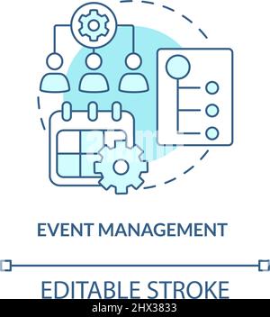 Event management turquoise concept icon Stock Vector