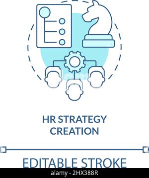 HR strategy creation turquoise concept icon Stock Vector