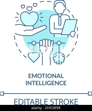 Emotional intelligence turquoise concept icon Stock Vector