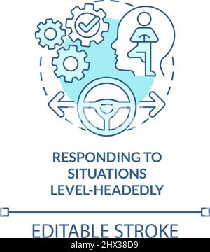Responding to situations level-headedly turquoise concept icon Stock Vector