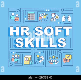 HR soft skills word concepts blue banner Stock Vector