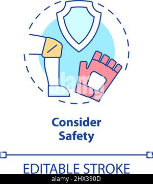 Consider safety concept icon Stock Vector