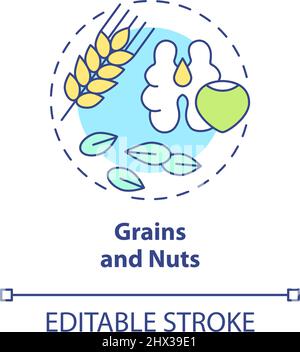 Grains and nuts concept icon Stock Vector