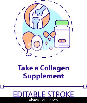 Collagen powder icon outline vector. Cell molecule. Serum cosmetic ...