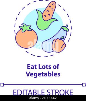 Eat lots of vegetables concept icon Stock Vector
