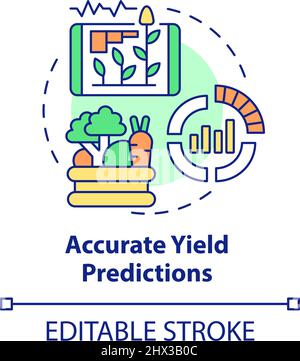 Accurate yield predictions concept icon Stock Vector