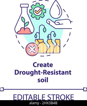 Create drought-resistant soil concept icon Stock Vector