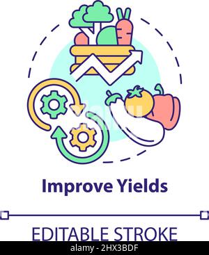Improve yields concept icon Stock Vector