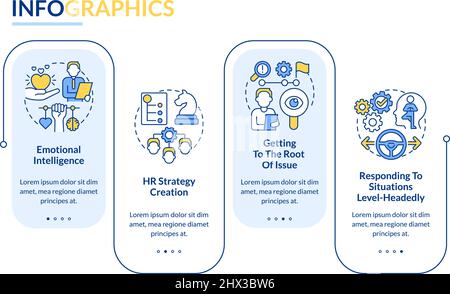 HR soft skills rectangle infographic template Stock Vector