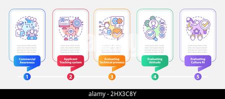 HR skills and software rectangle infographic template Stock Vector