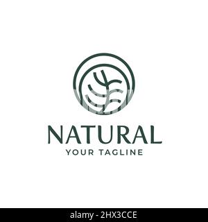 Abstract Logo based on creative geometric lines of nature tree. Stock Vector
