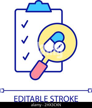 Report about medication tests RGB color icon Stock Vector