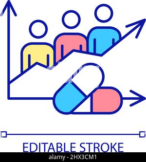 Cross-sectional studies RGB color icon Stock Vector
