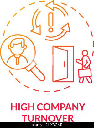 High company turnover red gradient concept icon Stock Vector