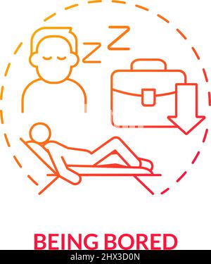 Being bored red gradient concept icon Stock Vector