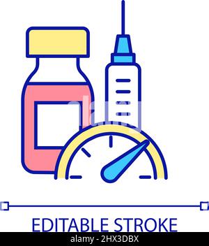 Good result in vaccine testing RGB color icon Stock Vector
