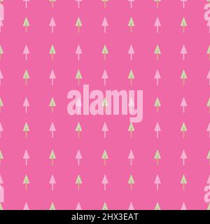 Tree shape vector seamless pattern doodle abstract background illustration for digital and print materials. Stock Vector