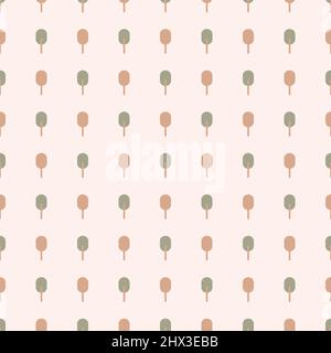 Tree shape vector seamless pattern doodle abstract background illustration for digital and print materials. Stock Vector