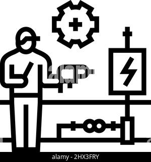 electrical rewiring line icon vector illustration Stock Vector Image ...