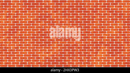 Panoramic background texture old red brickwork, peeling paint - Vector illustration Stock Vector