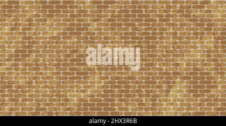 Panoramic background texture old red brickwork, peeling paint - Vector illustration Stock Vector