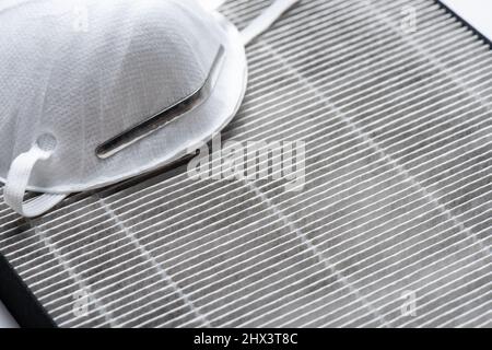 HEPA filter for air purifier. HEPA is High efficiency particulate air filter. Stock Photo