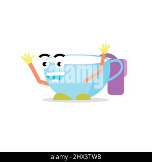 mug mascot is cute and adorable Stock Vector