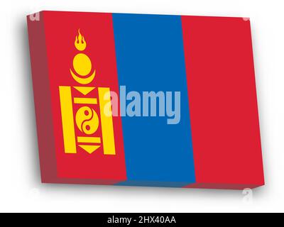 3D vector flag of Mongolia Stock Vector