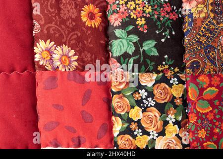 The russian patchwork quilt in market as background Stock Photo
