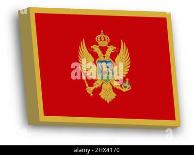 3D vector flag of Montenegro Stock Vector