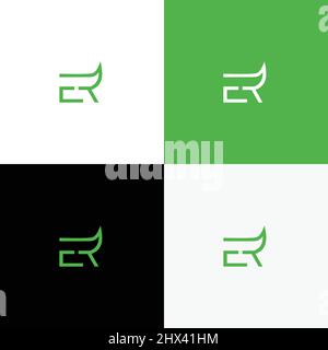 Logo with modern and sophisticated ER letter initials Stock Vector