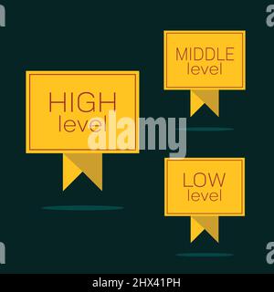 Minimalist and modern design with level text Stock Vector