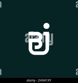 The initials BJ logo is simple and modern Stock Vector