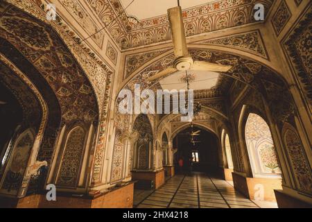 Interior View to an Old Mahabat Khan Mosque in Peshawar, Pakistan Stock Photo