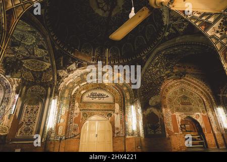 Interior View to an Old Mahabat Khan Mosque in Peshawar, Pakistan Stock Photo