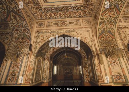 Interior View to an Old Mahabat Khan Mosque in Peshawar, Pakistan Stock Photo