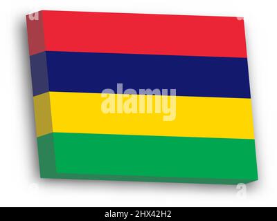 3D vector flag of Mauritius Stock Vector