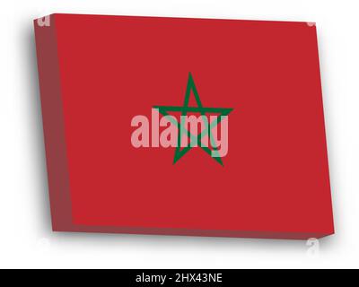 3D vector flag of Morocco Stock Vector