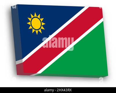 3D vector flag of Namibia Stock Vector