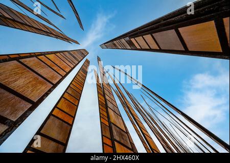 Grass Blades public art sculpture at the Seattle Center Stock Photo