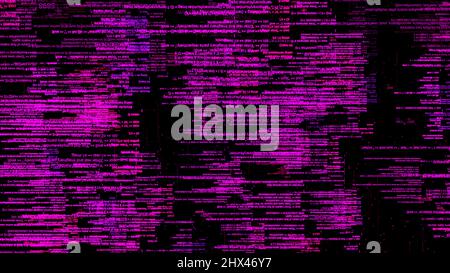 Abstract digital data processing on black background, seamless loop. Digitally generated global information or application code, fast running lines. Stock Photo