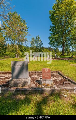 Peter Saar Cemetery in the Panther Lake area of Kent, Washington. Stock Photo